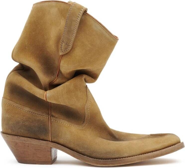 Maison Margiela Bronzen Tabi Westernlaarzen Brown Dames