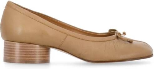 Maison Margiela Bruine leren ballerina met Tabi-teen Brown Dames