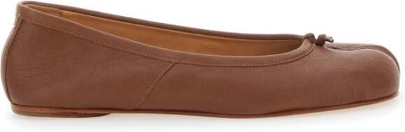 Maison Margiela Bruine Tabi Ballet Flats Glad Leer Brown Dames