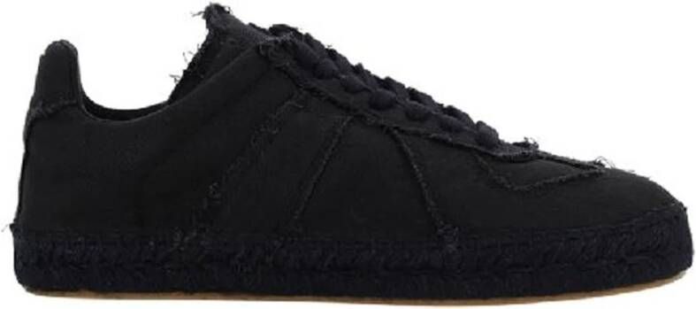 Maison Margiela Canvas Sneakers met Rubberen Zool Black