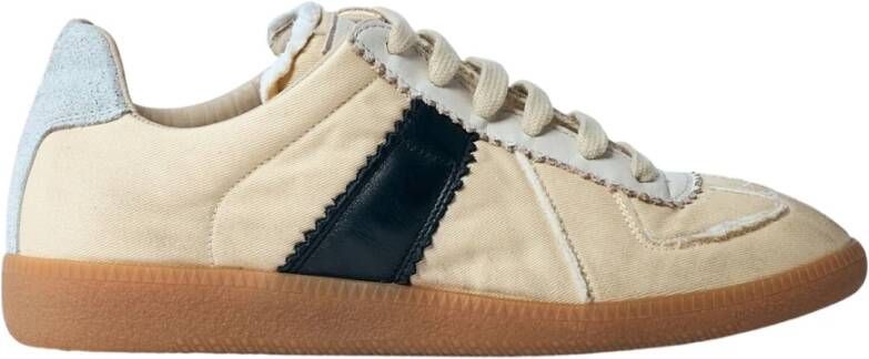 Maison Margiela Distressed Panel Sneakers Made in Italy Beige Dames