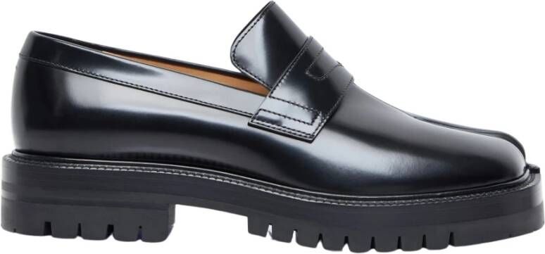 Maison Margiela Geborsteld leren loafers met gespleten teen Black Dames