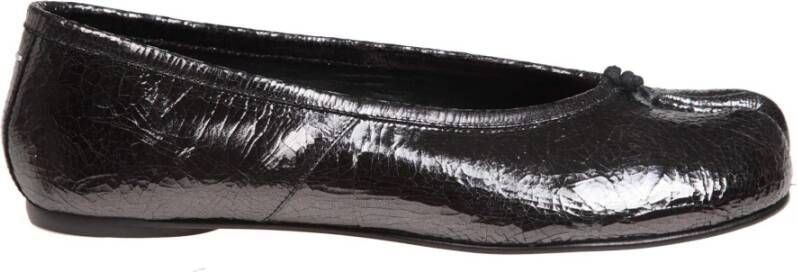 Maison Margiela Grijze Leren Ballerina Pumps Black Dames