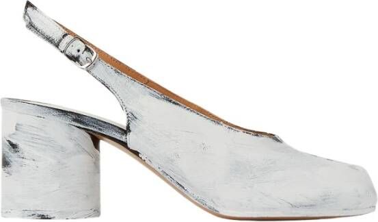 Maison Margiela Iconische Leren Slingback Schoenen Wit Dames