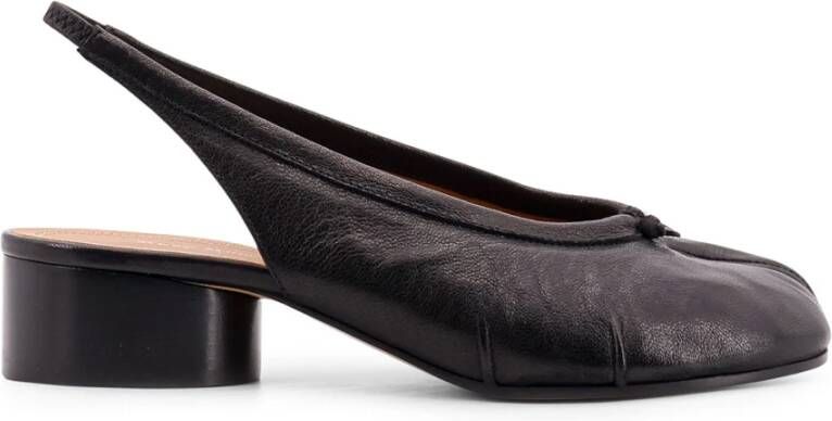 Maison Margiela Iconische Tabi Leren Slingback Hakken Black Dames