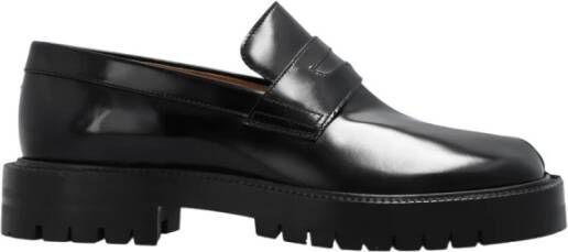 Maison Margiela Zwarte platte mocassinschoenen Black Dames