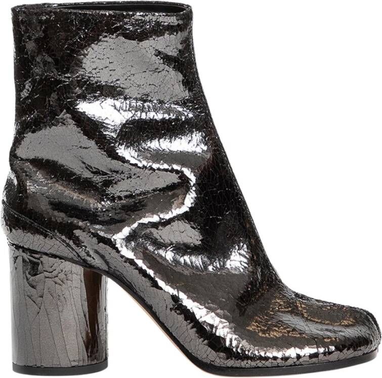 Maison Margiela Ironcrackled Mirror Leren Enkellaarzen Gray Dames