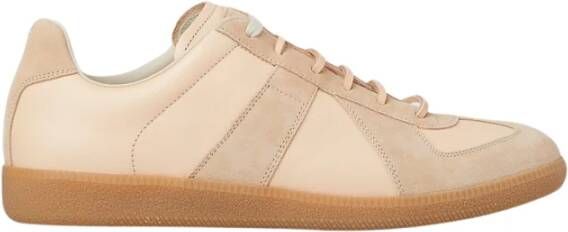 Maison Margiela Italiaanse Leren Sneakers Beige Heren