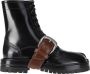 Maison Margiela Leren Gespband Veterschoen Enkellaars Black Dames - Thumbnail 10