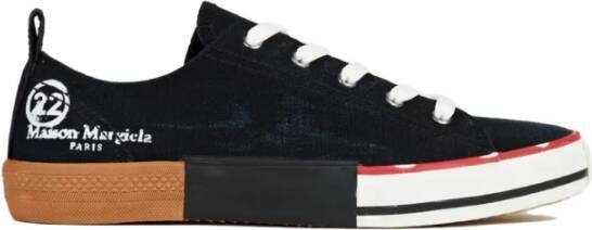 Maison Margiela Logo Canvas Sneakers Zwart Rubber Black Dames