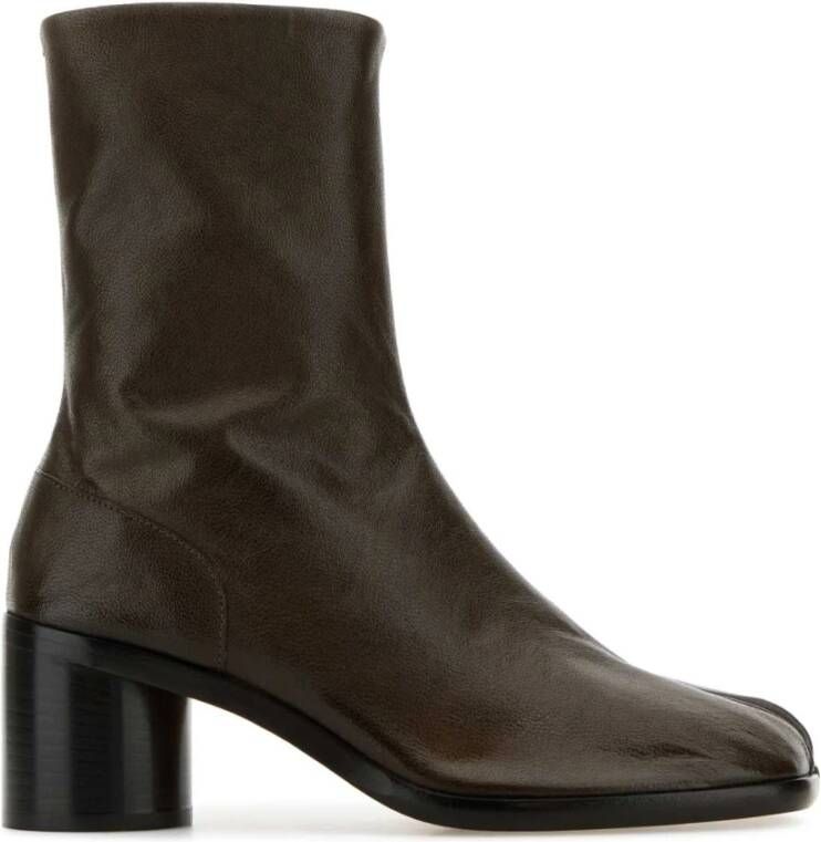 Maison Margiela Mud Leren Tabi Laarzen Brown Heren