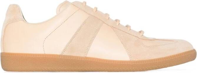 Maison Margiela Panel Beige Sneakers Ronde Neus Beige Heren