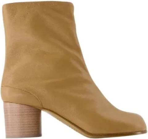 Maison Margiela Pre-owned Leather boots Beige Dames