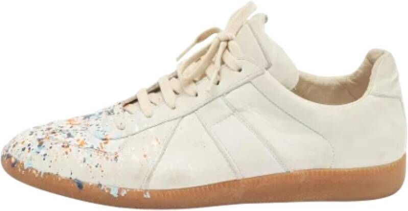 Maison Margiela Pre-owned Leather sneakers Beige Heren