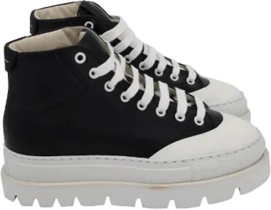 Maison Margiela Pre-owned Leather sneakers Black Dames