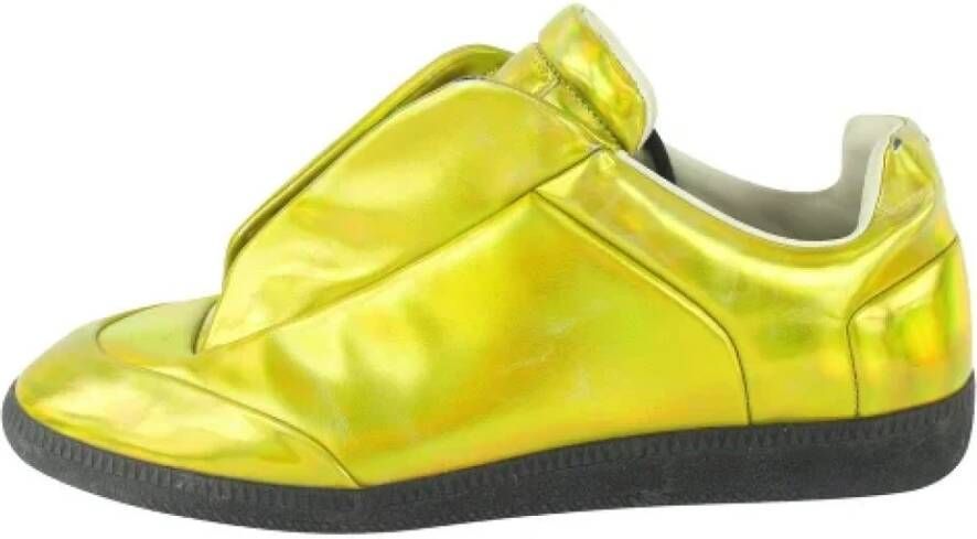 Maison Margiela Pre-owned Leather sneakers Yellow Unisex