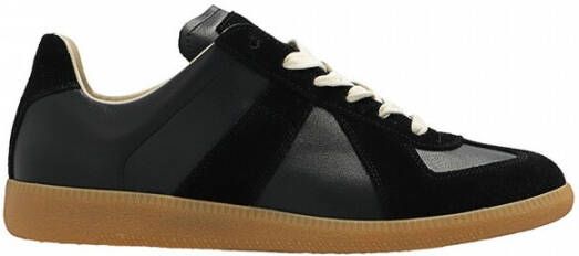 Maison Margiela Zwarte Replica lage sneakers van lamsskin Black