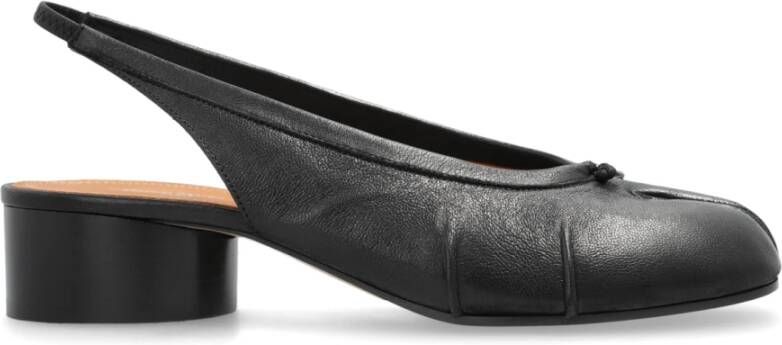 Maison Margiela Zwarte Leren Ballerina's Elegante Comfortabele Schoenen Black Dames