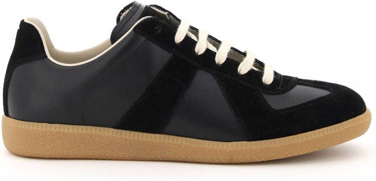 Maison Margiela Zwarte Replica lage sneakers van lamsskin Black