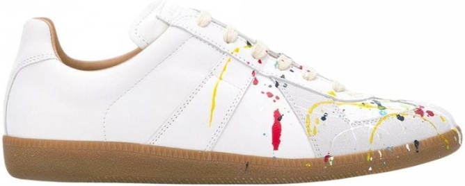 Maison Margiela Pollock Contrast Leren Sneakers White Heren