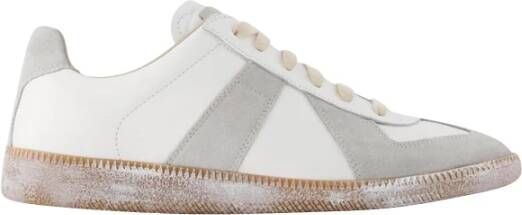 Maison Margiela Witte Sneakers met Grijze Suede Inzetstukken White Heren