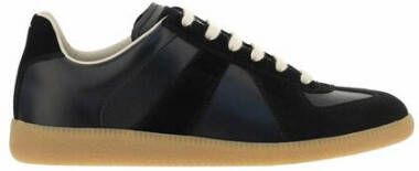 Maison Margiela Zwarte Replica lage sneakers van lamsskin Black