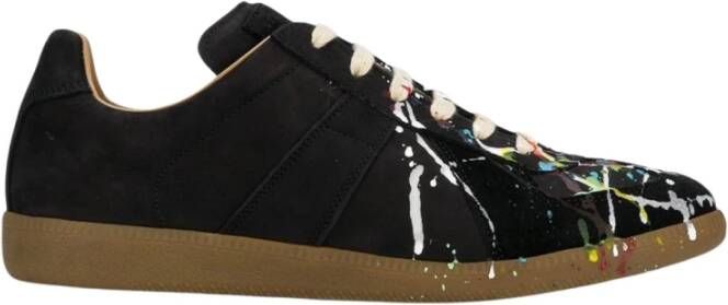 Maison Margiela Replica Leren Sneakers met Multicolor Details Black Heren