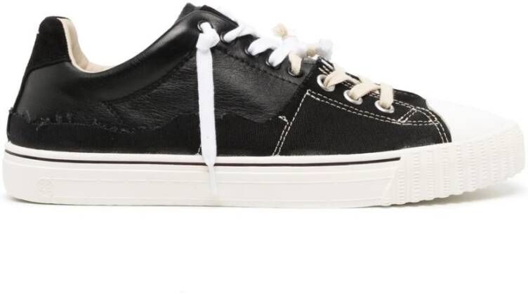 Maison Margiela Zwarte Leren Evolution Low-Top Sneakers Black Heren