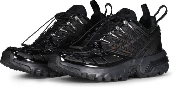 MM6 Maison Margiela Zwarte Polyester Sneakers met Rubberen Zool Black Dames