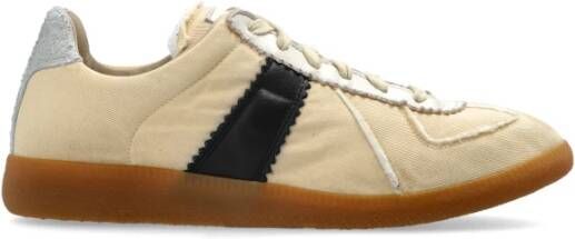 Maison Margiela Distressed Panel Sneakers Made in Italy Beige Dames