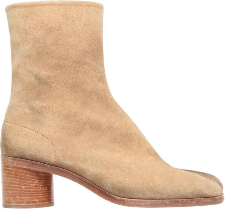 Maison Margiela Suede Tabi Enkellaarzen Beige Heren