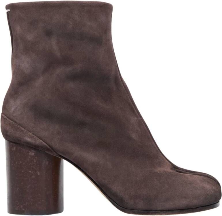 Maison Margiela Suede Tabi Enkellaarzen Brown Dames