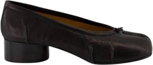 Maison Margiela Tabi Ballerina's Zwart Leer Black Dames