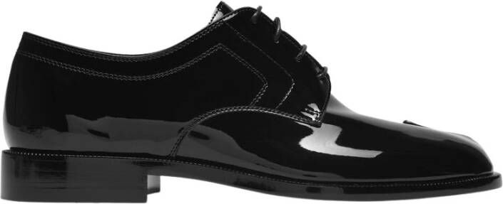 Maison Margiela Tabi Lace-Up Derbies in Zwart Polyester Zwart Heren