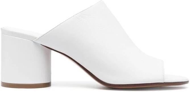 Maison Margiela Verhoog je avondlook met witte leren peep-toe muiltjes met lage hak White Dames