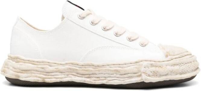 Maison Margiela Witte Canvas Sneakers met Distressed Effect White Heren