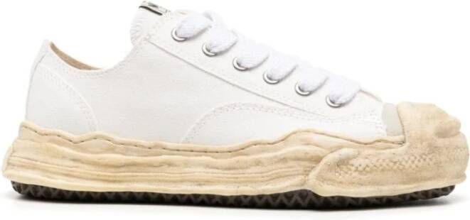 Maison Margiela Witte Canvas Sneakers met Logo Patch White Heren