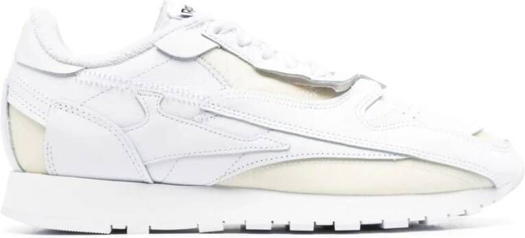 Maison Margiela Witte Lage Sneakers van Leer met Geperforeerde Details White Dames