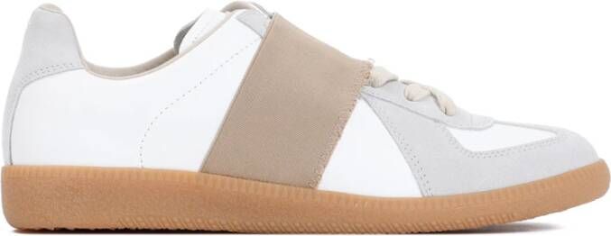 Maison Margiela Witte Leren Elastische Band Sneakers Multicolor Dames