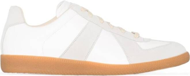 Maison Margiela Witte Leren Sneakers Laag-Top Origineel Ontwerp White Heren