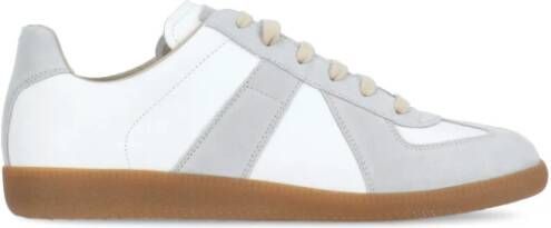 Maison Margiela Witte Leren Sneakers met Grijze Suède Inzetstukken White Heren - Foto 1