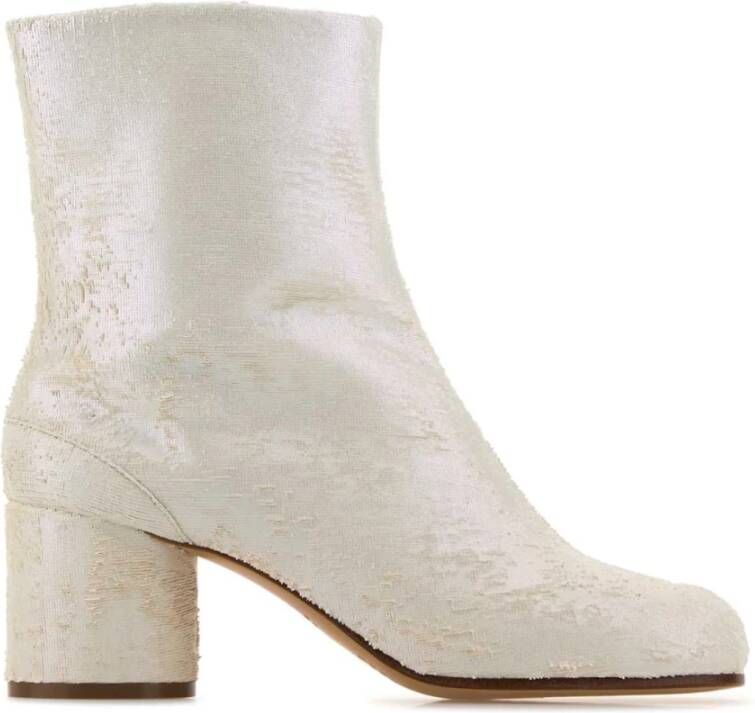 Maison Margiela Witte leren Tabi enkellaarzen White Dames