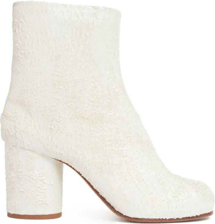 Maison Margiela Witte Parel Suède Laser-Cut Laarzen White Dames