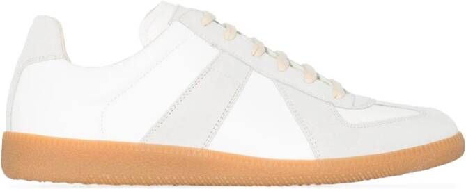 Maison Margiela Witte platte schoenen met contrasterend paneel White Dames