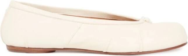 Maison Margiela Witte Slip-On Tabi Platte Schoenen White Dames