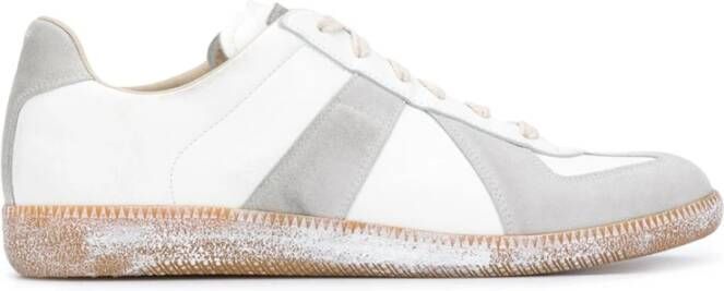 Maison Margiela Witte Sneakers met Verfspat Detail White Heren