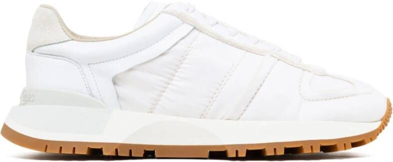 Maison Margiela Gemengde Materialen Veterschoenen White Dames