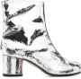 Maison Margiela Zilver-tone Leren Blokhak Laarzen Gray Dames - Thumbnail 1