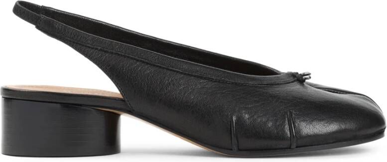 Maison Margiela Zwarte Leren Ballerina's Elegante Comfortabele Schoenen Black Dames