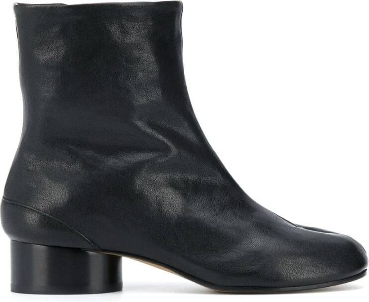 Maison Margiela Zwarte Leren Laarzen met Tabi Split-Teen Vorm Black Dames